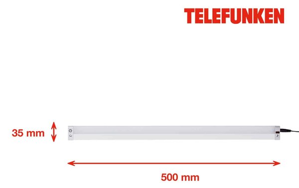 TF 202904TF TELEFUNKEN svítidlo pod skříňku s čidlem, 50 cm, 9 W, 700 lm, stříbrná - BRILONER