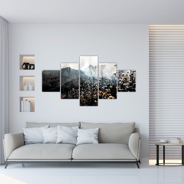 Obraz - Ilustrace divokých květin (125x70 cm)