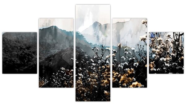 Obraz - Ilustrace divokých květin (125x70 cm)