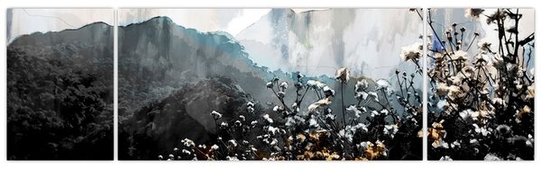 Obraz - Ilustrace divokých květin (170x50 cm)