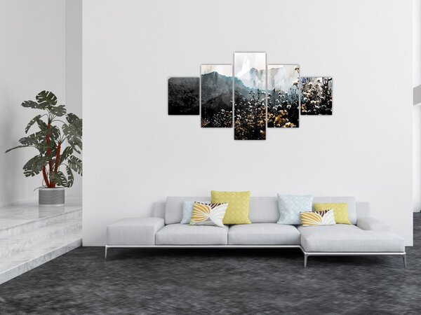 Obraz - Ilustrace divokých květin (125x70 cm)