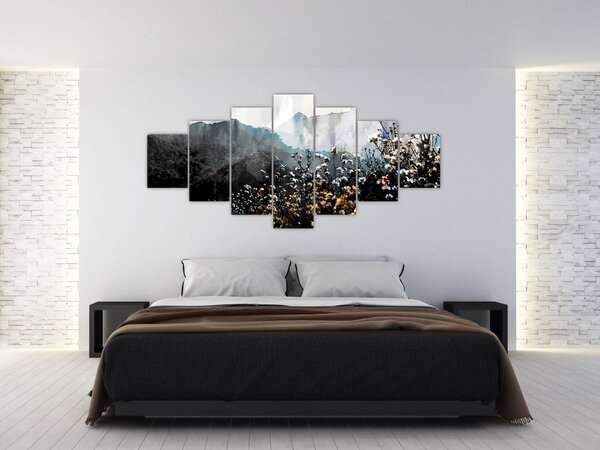 Obraz - Ilustrace divokých květin (210x100 cm)