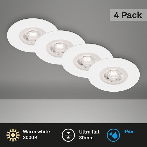 BRILO 7998-046 LED vestavná svítidla, pr.9 cm, 4x LED, 4,9 W, 480 lm, matná bílá - BRILO