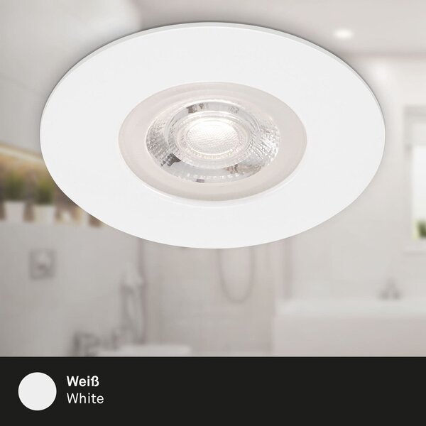 BRILO 7998-046 LED vestavná svítidla, pr.9 cm, 4x LED, 4,9 W, 480 lm, matná bílá - BRILO