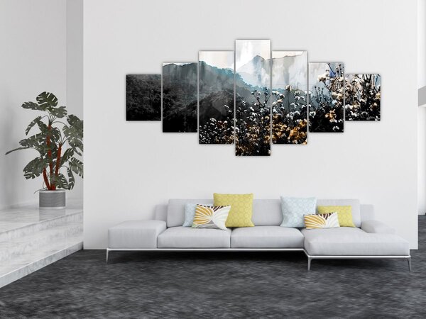 Obraz - Ilustrace divokých květin (210x100 cm)