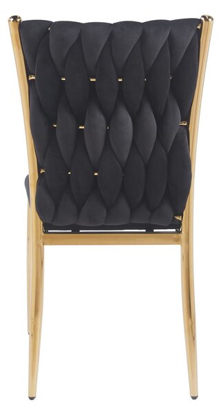 Elegantní jídelní židle SERELITH - černá / zlatá