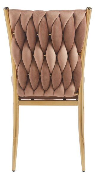 Elegantní jídelní židle SERELITH - cappuccino / zlatá