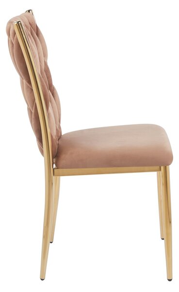 Elegantní jídelní židle SERELITH - cappuccino / zlatá