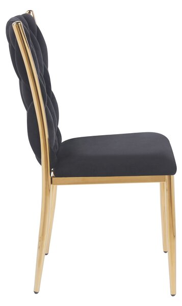 Elegantní jídelní židle SERELITH - černá / zlatá