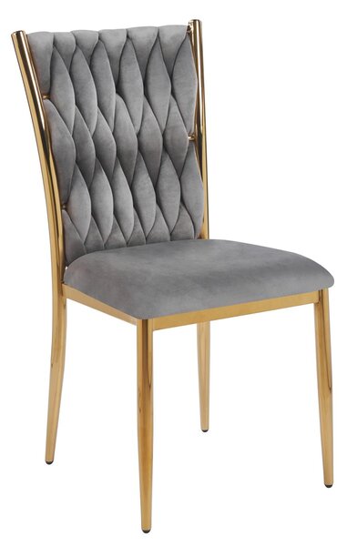 Elegantní jídelní židle SERELITH - šedá / zlatá