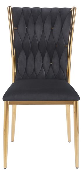 Elegantní jídelní židle SERELITH - černá / zlatá