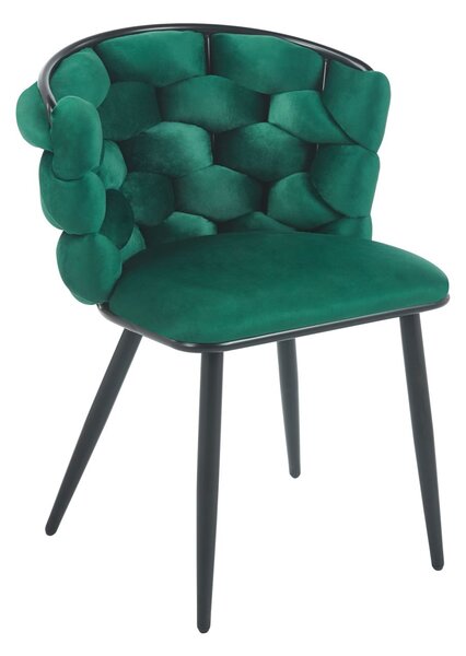 Designová jídelní židle EVANDOR - zelená / černá