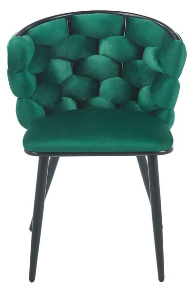 Designová jídelní židle EVANDOR - zelená / černá