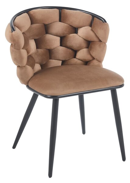 Designová jídelní židle EVANDOR - cappuccino / černá