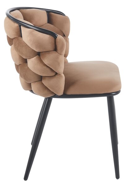 Designová jídelní židle EVANDOR - cappuccino / černá