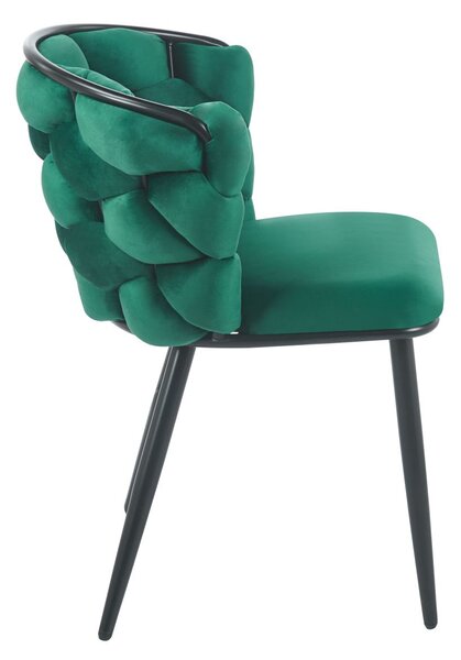 Designová jídelní židle EVANDOR - zelená / černá