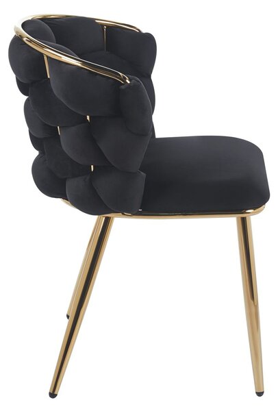 Designová jídelní židle EVANDOR - černá / zlatá