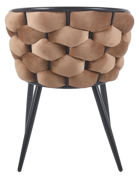 Designová jídelní židle EVANDOR - cappuccino / černá