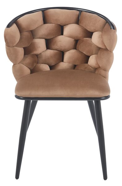 Designová jídelní židle EVANDOR - cappuccino / černá