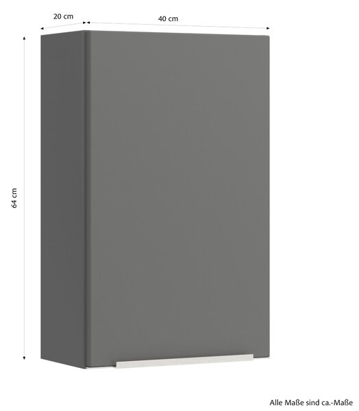 ZÁVĚSNÁ SKŘÍŇKA, šedá, 40/64/20 cm Held - Závěsné skříňky do koupelny, Online Only