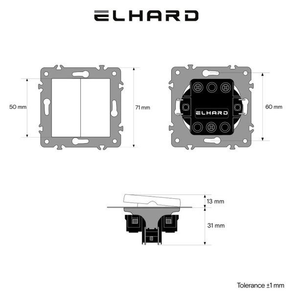 Elhard Vypínač Royal č.5 sériový, stříbrný YK1305S