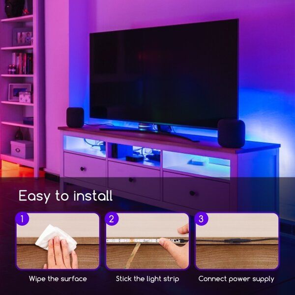 Aigostar - LED RGB Stmívatelný pásek 3m LED/24W/12/230V IP65 + DO