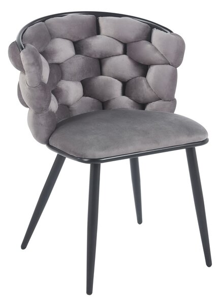 Designová jídelní židle EVANDOR - šedá / černá