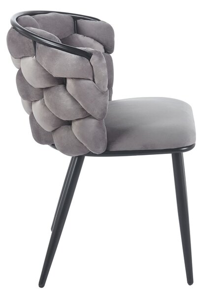 Designová jídelní židle EVANDOR - šedá / černá