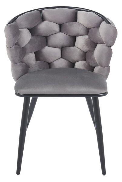 Designová jídelní židle EVANDOR - šedá / černá