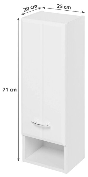 ZÁVĚSNÁ SKŘÍŇKA, bílá, 25/71/20 cm Held - Závěsné skříňky do koupelny, Online Only