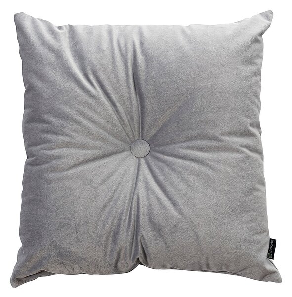 Sametový polštář Velvet s knoflíkem barva šedá látka lesklé, sametová