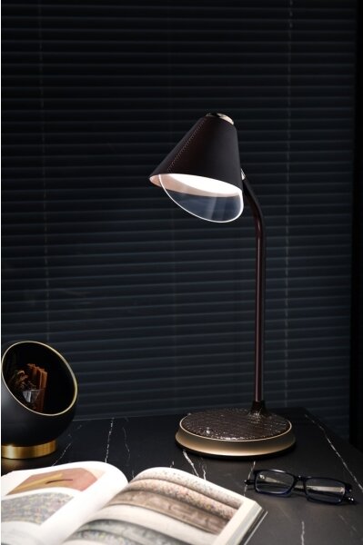 Immax 08971L - LED Stmívatelná stolní lampa FINCH LED/9W/12/230V hnědá/zlatá