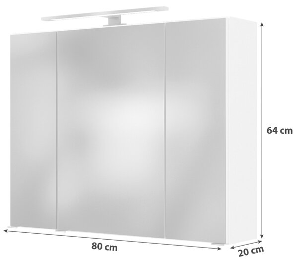 ZRCADLOVÁ SKŘÍŇKA, barvy grafitu, 80/64/20 cm Held - Koupelnové série, Online Only