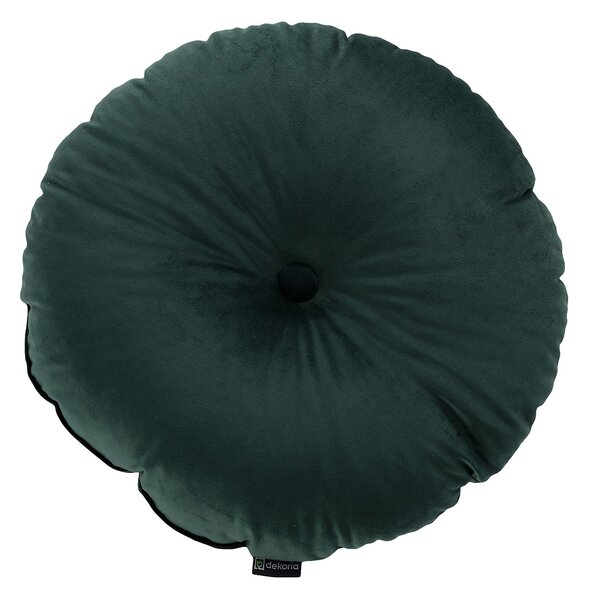 Sametový polštář s knoflíkem barva zelená látka lesklé, sametová