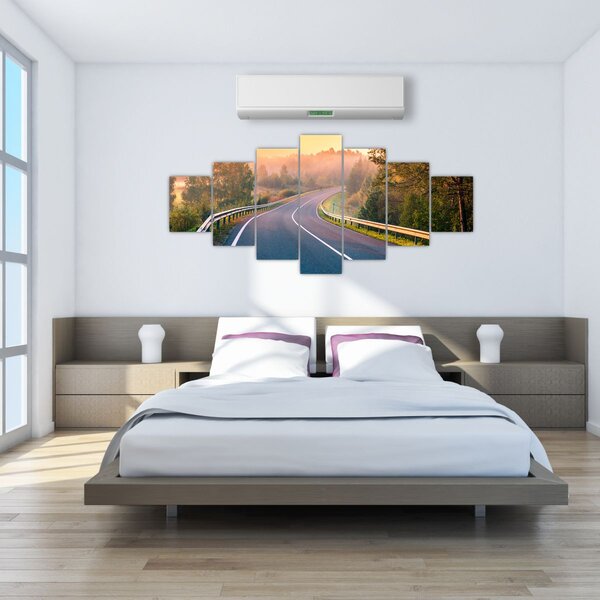 Obraz - Cesta při východu slunce (210x100 cm)