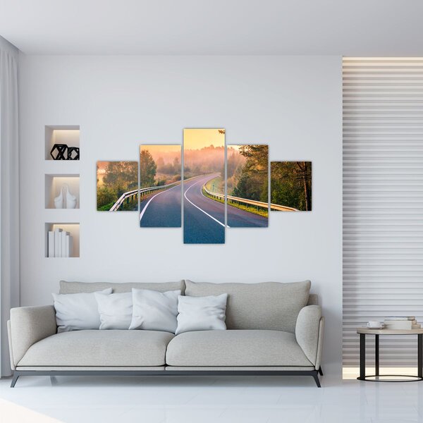 Obraz - Cesta při východu slunce (125x70 cm)
