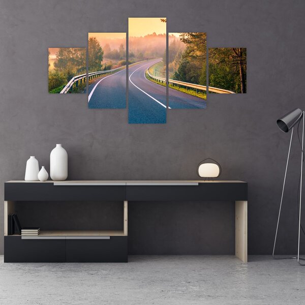 Obraz - Cesta při východu slunce (125x70 cm)