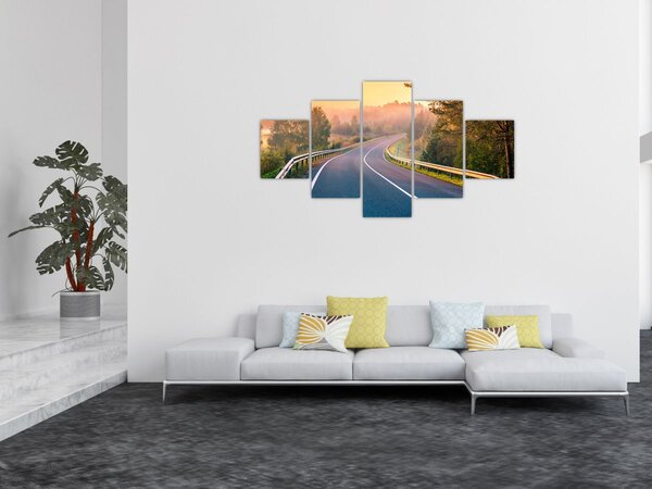 Obraz - Cesta při východu slunce (125x70 cm)