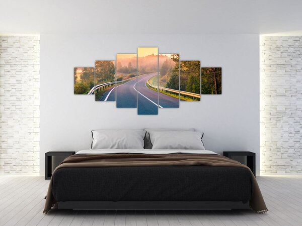 Obraz - Cesta při východu slunce (210x100 cm)