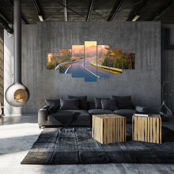 Obraz - Cesta při východu slunce (210x100 cm)
