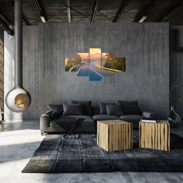 Obraz - Cesta při východu slunce (125x70 cm)