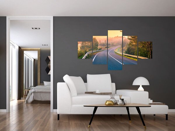 Obraz - Cesta při východu slunce (125x70 cm)