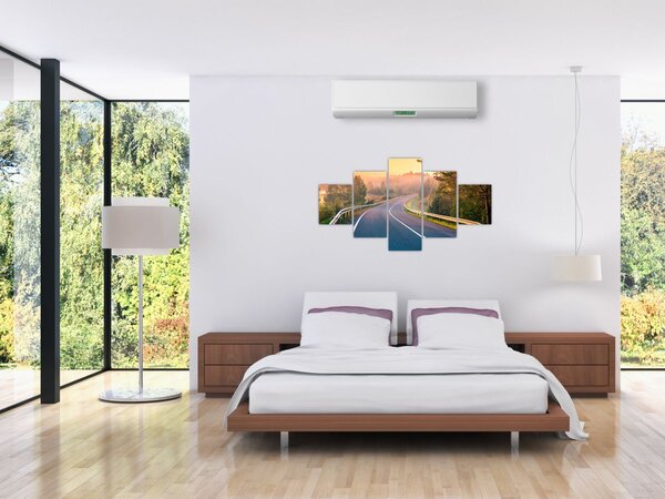 Obraz - Cesta při východu slunce (125x70 cm)