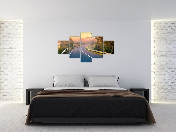 Obraz - Cesta při východu slunce (125x70 cm)