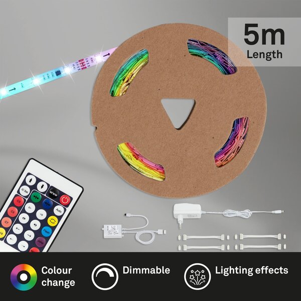 BRILO 2267-150D RGB LED pásek 500 cm 0,12W bílé - BRILO