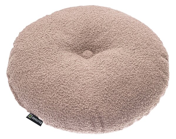 Sametový polštář s knoflíkem barva růžová látka pletený vzor