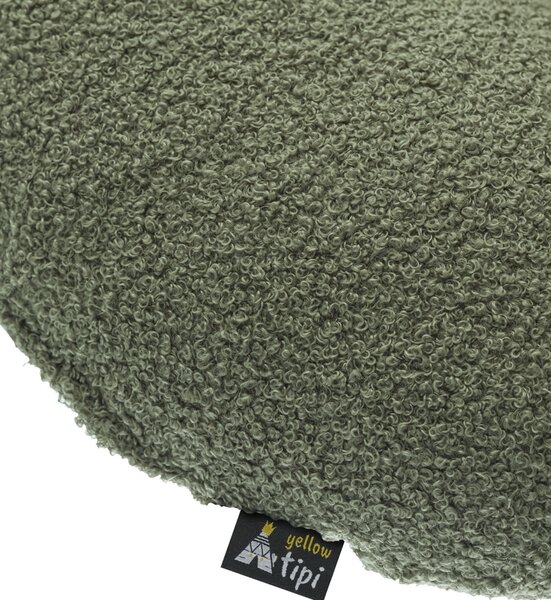 Sametový polštář s knoflíkem barva zelená látka pletený vzor
