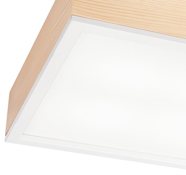 Stropní svítidlo NATURAL SQUARE 4xE27/15W/230V 39x39 cm borovice/bílá