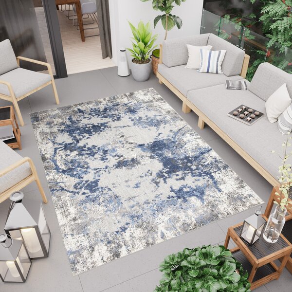 Makro Abra Moderní kusový koberec AVENTURA ED15A Abstraktní šedý modrý Rozměr: 80x200 cm