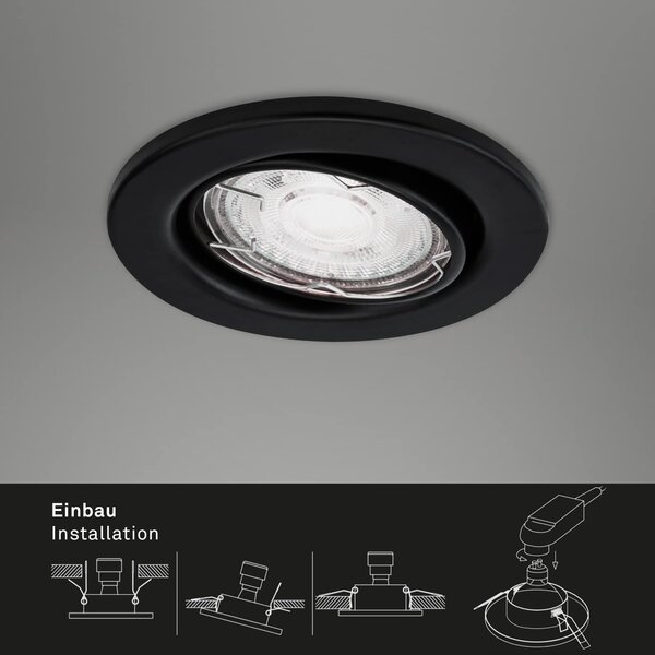 BRI 7147-035 3ks LED vestavné svítidlo, pr. 8,6 cm, 5 W, černá - BRILONER